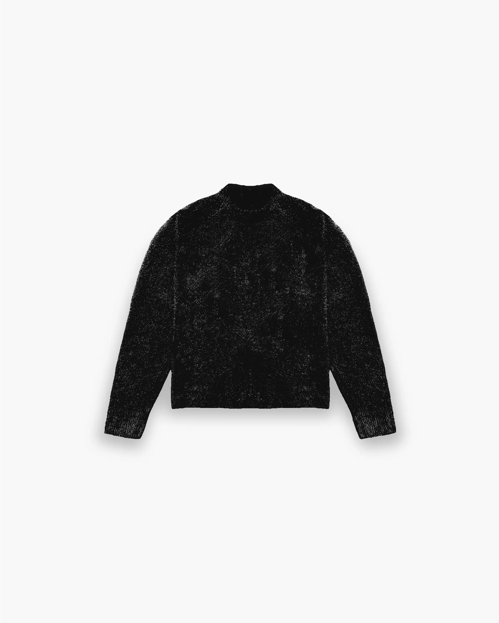 FLUFFY KNIT SWEATER - BLACK